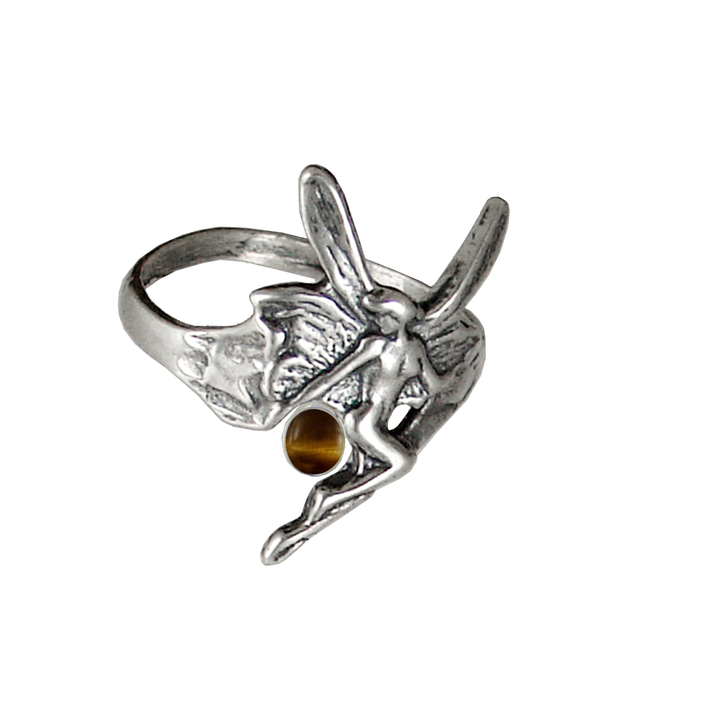 Sterling Silver Fairy Ring With Tiger Eye Size 9